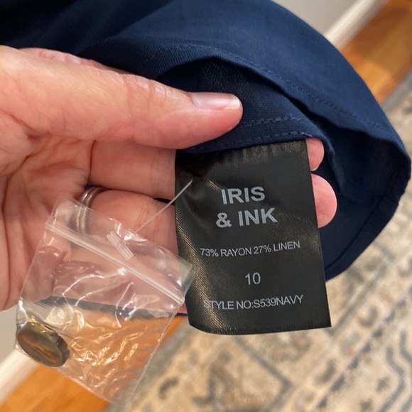 NWT Iris & Ink A Line navy skirt size 10 (size 6 US) - Picture 3 of 4